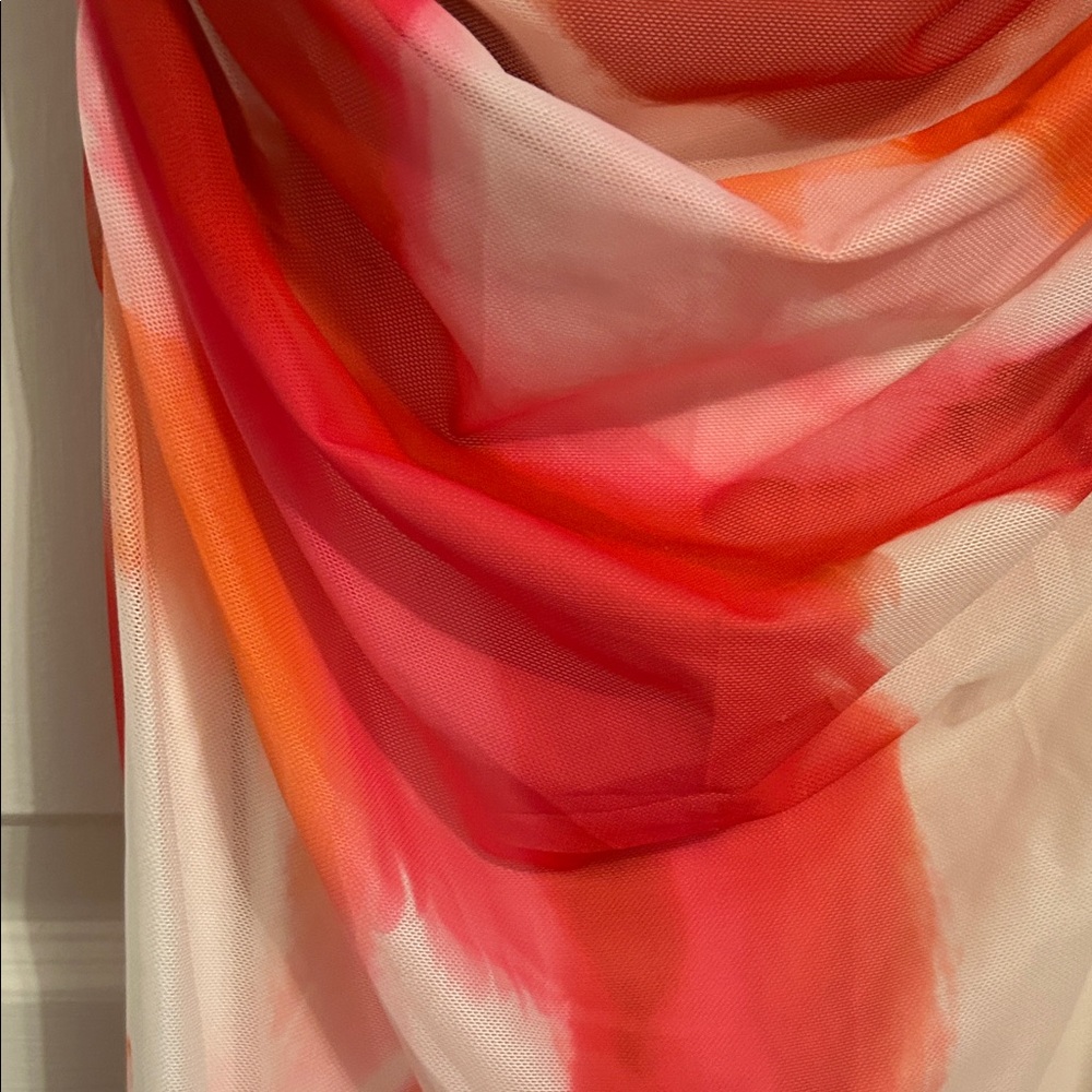 Amanda Uprichard Pink & Orange Swirl Sleeveless Maxi Dress - Picture 4 of 7
